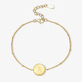wholesale S925 Sterling Silver Ins Minimalist Smooth 26-Letter Circle Pendant Chain Bracelet Women Simple Fashion Classic-0-0