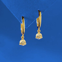 wholesale Metal: 925 Silver Classic 5mm Yellow Round Diamond Gold-Tone Ear Clips Earrings for EMEA AliExpress Cross-Border-E653 Yellow Diamond Gold &gt;925 Silver