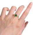 wholesale 925 silver new rose gold plated bezel set 6*6mm emerald sugar loaf ring for women-0-4