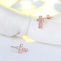 wholesale S925 Sterling Silver Cloud-pull Jewelry Cross Full Diamond Stud Earrings 4A Zircon European and American Popular Style Wholesale from Manufacturer-0-3