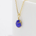 wholesale Metal material first: new minimalist commuting natural lapis lazuli white crystal irregular fashion advanced necklace for women-0-3