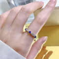 wholesale 925 Silver New Style Colorful Diamond Bow Ring Fashion Simple and Versatile Small Diamond Ring by Zhuozhifan Jewelry-0-2