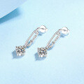 wholesale S925 Sterling Silver New Moissanite Earrings for Women, Premium Tassel Drop Style, Versatile and Ready to Ship Wholesale-0-5