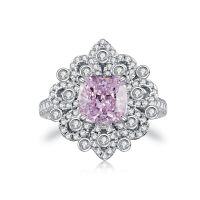 wholesale S925 Sterling Silver Cross-Border New Frost-Cut Multi-Color Flower Ring with Zircon, Women's Fashion High-End Style Wholesale-Pink Diamond-CBJZ256 9