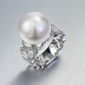 wholesale Jewelry: Designer-style 14mm pearl ring with luxurious ring band, hot-selling in live broadcasts-0-5