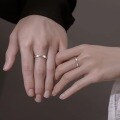 wholesale S925 Silver Couple Rings Men Women Korean Style Minimalist Matte Polished Knot Matching Band Rings J3397-0-1