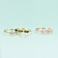 wholesale 14k Gold Plated S925 Sterling Silver Inlaid with Colored Gemstone Ring Stacking Ring, Light Luxury Fashion Elegant Simple Style-0-2