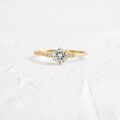 wholesale S925 Sterling Silver Classic Six-Prong Zircon Engagement Ring for Women, Trendy and Niche Ins Style-0-4