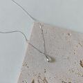 wholesale S925 Sterling Silver Minimalist Small Silver Bean Drop Necklace for Women, Understated Korean-style Unique Design Collarbone Chain-0-0