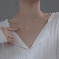 wholesale S925 silver summer cute diamond-inlaid small dolphin hollow-out necklace temperament Korean style women's collarbone chain D8613-0-3