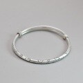 wholesale 999 Sterling Silver Rabbit Carrot Patterned Bracelet, Simple and Sweet Minimalist Jewelry, Push-Pull Design-0-7
