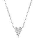 wholesale S925 Silver Pointed Heart Necklace for Women with Micro-Inlaid Design, Simple Collarbone Chain, Bestseller on Independent Sites-0-5