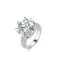 S925 Silver Moissanite 5 Carat Cocktail Ring-0-0