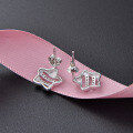 wholesale S925 Sterling Silver Plated with Zirconia Star Earrings for Women, Minimalist and Fresh Style-0-2