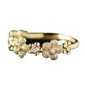 wholesale S925 red elk full-body ring for women, small floral design, niche, lightweight luxury, delicate band, daily pinky ring, cute and unique, versatile-0-4