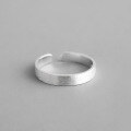 wholesale S925 Sterling Silver Korean Version Fashion Minimalist Plain Brushed Open Joint Ring Tail Ring Band-0-0