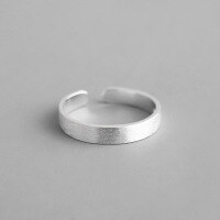 wholesale S925 Sterling Silver Korean Version Fashion Minimalist Plain Brushed Open Joint Ring Tail Ring Band-No. 11 Opening adjustable