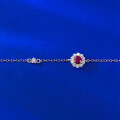 wholesale S925 Sterling Silver New 040ct Pigeon Blood Ruby Bracelet, Small Batch Fashion Designer Bracelet for Women-0-2