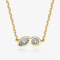 wholesale S925 Sterling Silver Minimalist Leaf Pendant Necklace for Women, Small and Unique Geometric Collarbone Chain Accessory-Gold>925 silver