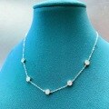 wholesale S925 Sterling Silver Simple and Versatile Moissanite Bubble Necklace, Star-studded Cross-border Choker Chain Wholesale-0-3