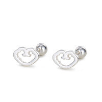 wholesale 925 Silver Chinese Style Earring Series For Women, Screw-back Ear Cartilage Studs In Pure Silver Wholesale-Auspicious Cloud Single Pure Silver