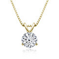S925 Silver Classic Six-Claw D Color Moissanite 1 Carat Necklace-0-11