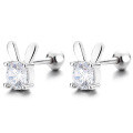 wholesale 925 Sterling Silver Rabbit Zircon Stud Earrings For Women-0-0