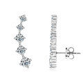 Sterling Silver Moissanite Fashion Vine Earrings, Wholesale Direct-0-3