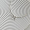wholesale 925 Sterling Silver Korean Style Women's Pearl Bow Tie Pendant Choker Necklace, Exquisite and Sweet-0-1