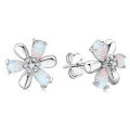 S925 Silver White Opal Earrings, Arched Design, Wholesale, Cross-border Live Sales-0-9