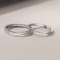 wholesale S925 silver frosted couple ring, Korean-style geometric personality unisex jewelry R00244-0-0