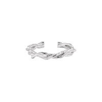 wholesale S925 sterling silver new small niche unique original ins high-end hollow intertwined diamond-inlaid design couple rings for women-HJZ3101 Platinum [No. 14/Adjustable] &gt; Opening adjustable