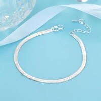 wholesale S925 silver blade chain women's Korean-style elegant new minimalist silver-plated bracelet live-streaming e-commerce export jewelry-xb1064-white gold