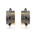 wholesale 925 Silver Designer High-End Gemstone Earrings, Italian Craftsmanship Vintage Topaz Stud Earrings-0-6