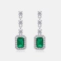 wholesale S925 Silver New Trendy and Personalized Cultured Emerald Earrings High-End European Style Colored Gemstone Earrings for Wholesale-0-4
