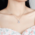 S925 Silver Pendant with 1-Carat Moissanite Women's Fashion Luxury Square-Cut Pagoda Necklace-0-3