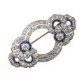 wholesale S925 gold-plated silver body with high-carbon diamonds, royal blue,， women's brooch-0-4