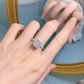 wholesale S925 Sterling Silver 6*9 Radiant High Carbon Diamond Women's Single Stone Ring Fashionable Ice Candy Ring Bestseller-0-3