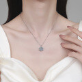 S925 Silver All-Moissanite Snowflake Pendant Necklace-0-2