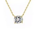 925 Silver Classic Oval Moissanite Pendant Necklace-0-5