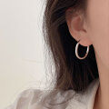 wholesale S925 sterling silver minimalist C-shaped hoop earrings for women, understated and versatile with an elegant high-end vibe-0-0