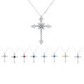 wholesale S925 Sterling Silver Moissanite Cross Pendant Necklace for Women, Minimalist Fashion, Niche Wholesale, Ins Style Summer-0-13
