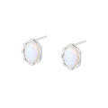 wholesale 925 Sterling Silver Opal Blue Earrings For Women, Minimalist Geometric French-style Design-0-6