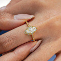 18K Gold Plated S925 Silver Heart Shaped Moissanite Ring with Halo Setting-0-1