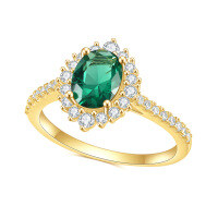 wholesale S925 Sterling Silver Fashionable and Luxurious Emerald Nano Ring, Elegant and Sophisticated Colored Gemstone Ring-S925 Silver + Emerald Nano US Size 6
