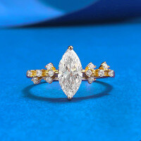 wholesale S925 Silver 5*10mm Marquise Simulated Diamond Daily Fashion Elegant Style Jewelry for-R1512 Gold Marquise Ring  Size 7