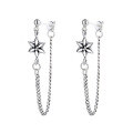 wholesale S925 Silver Antique Korean-style Anchor Hexagram Element Small Accessory Tassel Earring Chain Earrings-0-6