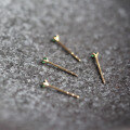 wholesale 14K solid gold earrings with emerald and 20mm cubic zirconia, mini studs for couples-0-4
