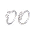 wholesale Pure silver ring inspired by Black Myth: Wukong, featuring the same-style golden hoop staff and tight hoop curse design, open-ended couple rings for men and women with engraving options-0-4