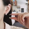 wholesale S925 Sterling Silver Korean Minimalist Ins Wire Drawing Process Earrings Niche Design Versatile Ear Clips-0-3